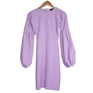 Mimmy Yeboah Elegant Lavender Puff Sleeve Mini Dress